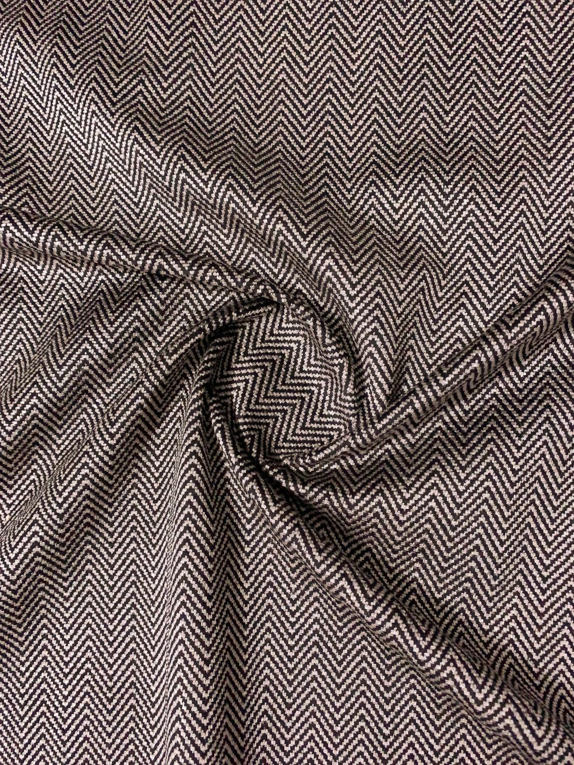 Herringbone Cotton-Poly Velveteen - Light Grey / Black 5 Herringbone Cotton-Poly Velveteen - Light Grey / Black - Image 3