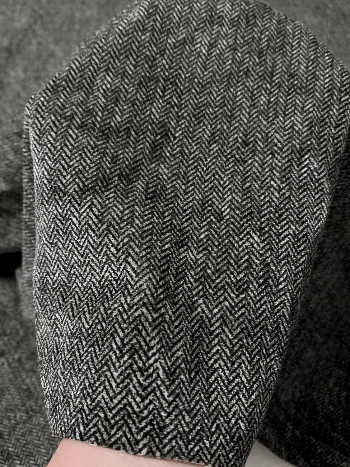 Micro-Herringbone Cotton Velveteen - Black / Ivory 6 Micro-Herringbone Cotton Velveteen - Black / Ivory - Image 4