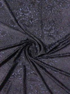 Ornate Floral Stretch Rayon Cut Velvet - Black / Navy 12 Ornate Floral Stretch Rayon Cut Velvet - Black / Navy -Fabrics And Fabrics Store 11814 2