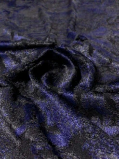 Tiger Face Stretch Rayon Cut Velvet - Black / Navy -Fabrics And Fabrics Store 11815 3