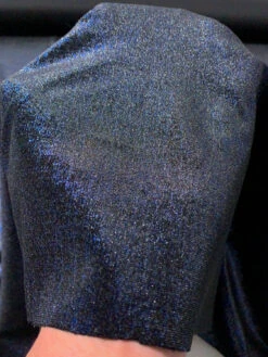 Shimmery Stretch Polyester Velvet - Metallic Blue / Black -Fabrics And Fabrics Store 11816 6