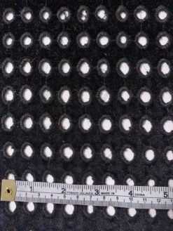 Ovals Embroidered Eyelet Stretch Polyester Velvet - Black -Fabrics And Fabrics Store 11819 5
