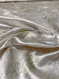 J Mendel Italian Abstract Printed Lamé - Icey Silver / Metallic Earth Tones 13 J Mendel Italian Abstract Printed Lamé - Icey Silver / Metallic Earth Tones -Fabrics And Fabrics Store 11826 3