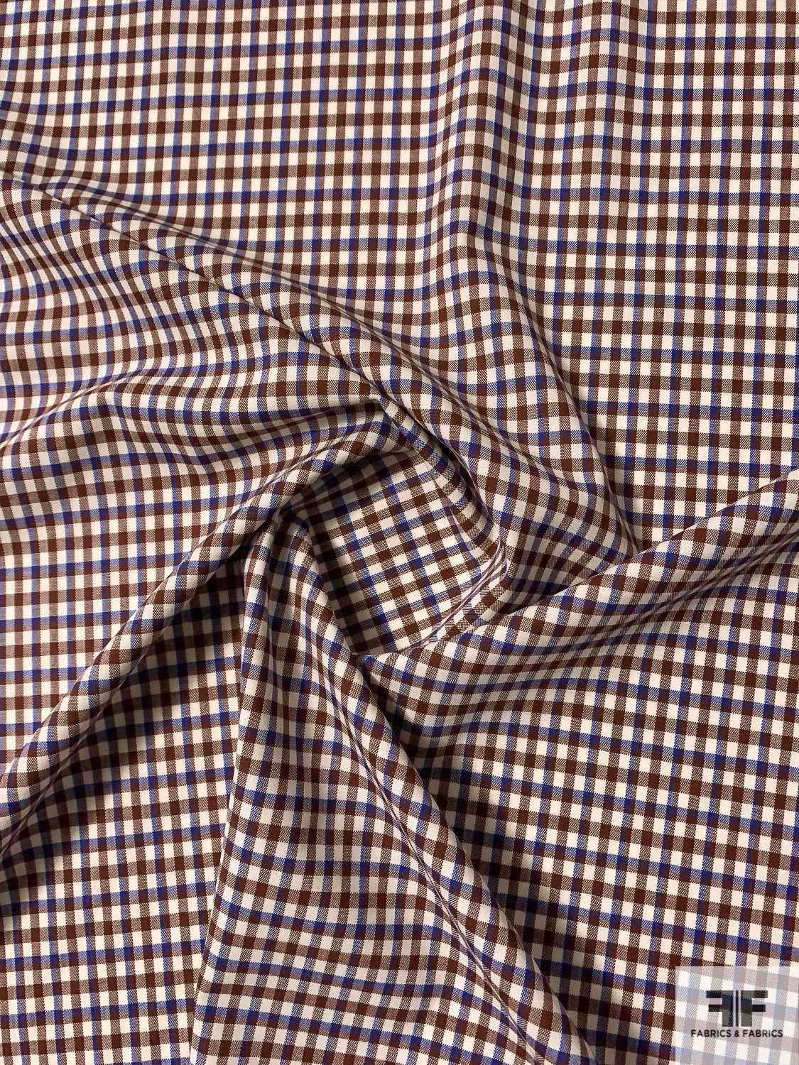 Italian Gingham Check Lightweight Stretch Wool Suiting - Burgundy / Blue / Ivory 5 Italian Gingham Check Lightweight Stretch Wool Suiting - Burgundy / Blue / Ivory - Image 3