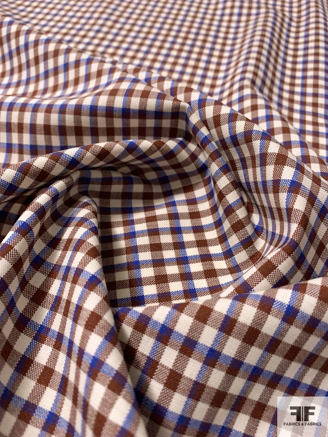 Italian Gingham Check Lightweight Stretch Wool Suiting - Burgundy / Blue / Ivory 4 Italian Gingham Check Lightweight Stretch Wool Suiting - Burgundy / Blue / Ivory - Image 2