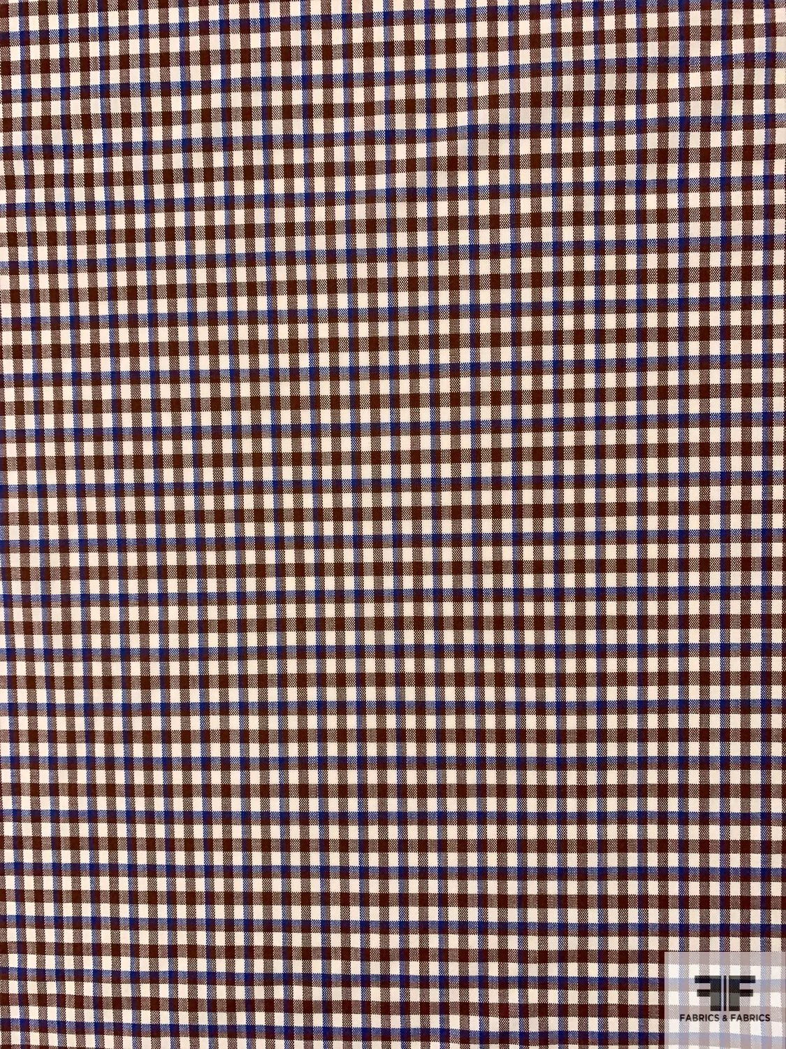 Italian Gingham Check Lightweight Stretch Wool Suiting - Burgundy / Blue / Ivory 6 Italian Gingham Check Lightweight Stretch Wool Suiting - Burgundy / Blue / Ivory - Image 4