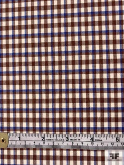 Italian Gingham Check Lightweight Stretch Wool Suiting - Burgundy / Blue / Ivory 14 Italian Gingham Check Lightweight Stretch Wool Suiting - Burgundy / Blue / Ivory -Fabrics And Fabrics Store 11838 5