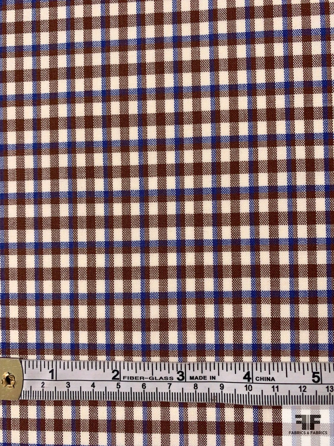 Italian Gingham Check Lightweight Stretch Wool Suiting - Burgundy / Blue / Ivory 7 Italian Gingham Check Lightweight Stretch Wool Suiting - Burgundy / Blue / Ivory - Image 5