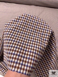 Italian Gingham Check Lightweight Stretch Wool Suiting - Burgundy / Blue / Ivory 15 Italian Gingham Check Lightweight Stretch Wool Suiting - Burgundy / Blue / Ivory -Fabrics And Fabrics Store 11838 6