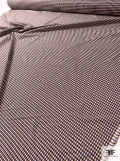 Italian Gingham Check Lightweight Stretch Wool Suiting - Burgundy / Blue / Ivory 17 Italian Gingham Check Lightweight Stretch Wool Suiting - Burgundy / Blue / Ivory -Fabrics And Fabrics Store 11838 8