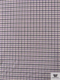 Italian Gingham Check Lightweight Stretch Wool Suiting - Lavender / Navy / Ivory 13 Italian Gingham Check Lightweight Stretch Wool Suiting - Lavender / Navy / Ivory -Fabrics And Fabrics Store 11839 4