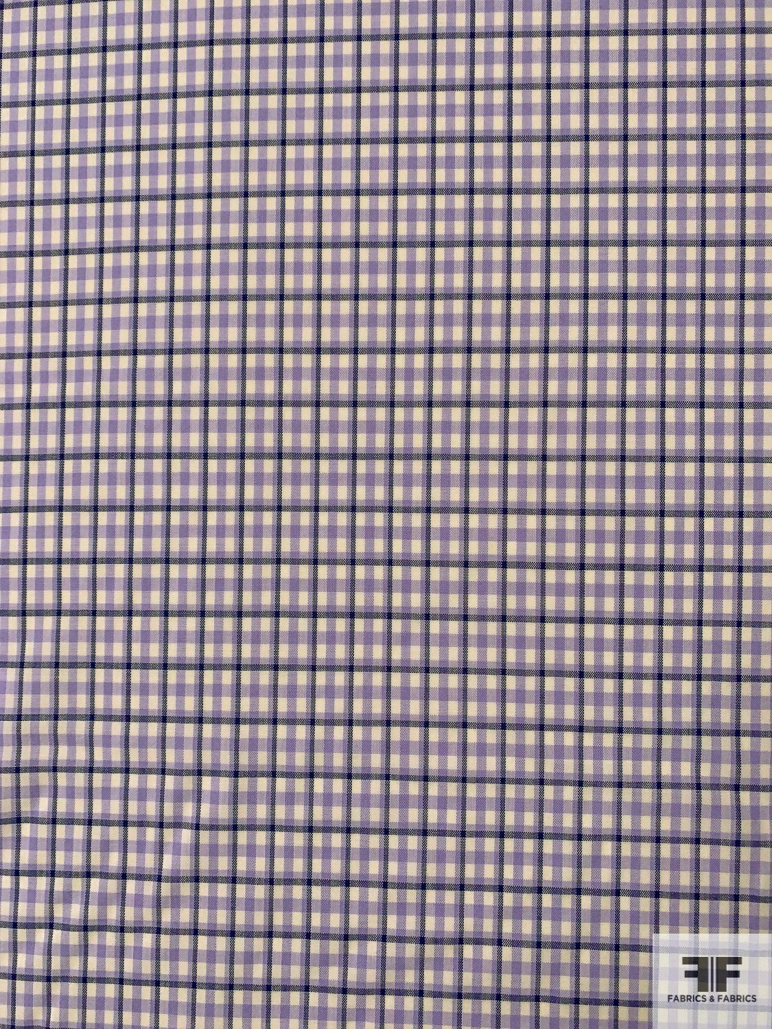Italian Gingham Check Lightweight Stretch Wool Suiting - Lavender / Navy / Ivory 6 Italian Gingham Check Lightweight Stretch Wool Suiting - Lavender / Navy / Ivory - Image 4
