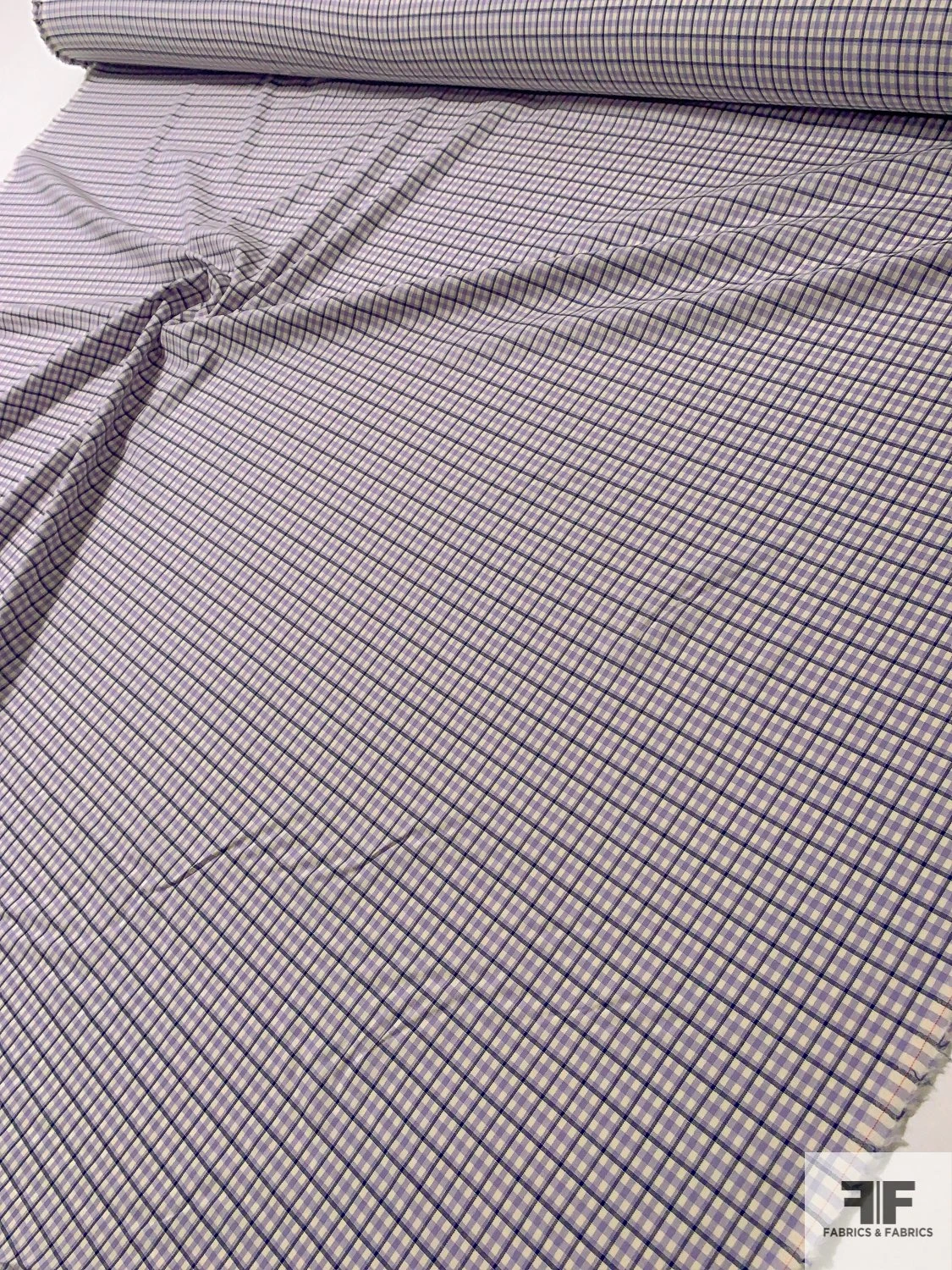 Italian Gingham Check Lightweight Stretch Wool Suiting - Lavender / Navy / Ivory 10 Italian Gingham Check Lightweight Stretch Wool Suiting - Lavender / Navy / Ivory - Image 8