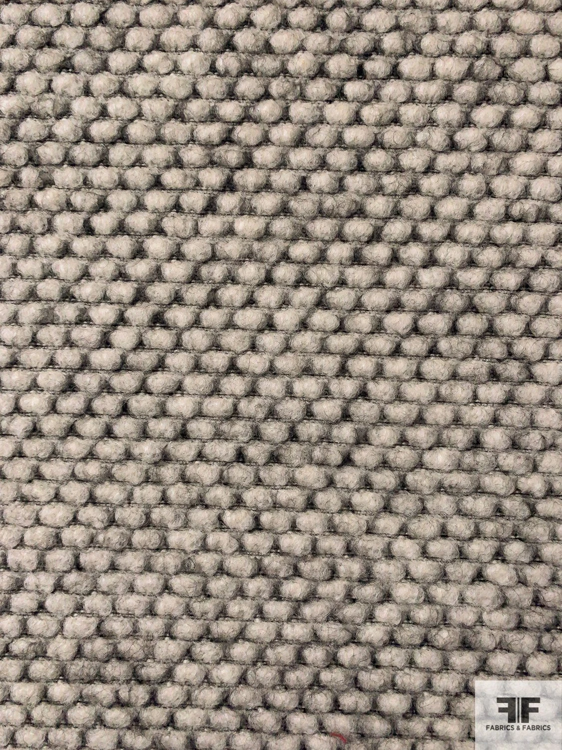 Italian Fleecey Dot Textured Wool Blend Heavy Jacket Weight - Ivory / Black 7 Italian Fleecey Dot Textured Wool Blend Heavy Jacket Weight - Ivory / Black - Image 5