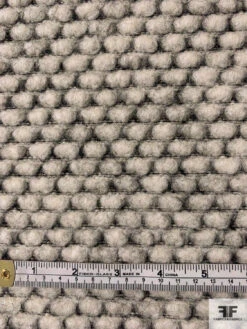 Italian Fleecey Dot Textured Wool Blend Heavy Jacket Weight - Ivory / Black 15 Italian Fleecey Dot Textured Wool Blend Heavy Jacket Weight - Ivory / Black -Fabrics And Fabrics Store 11840 5