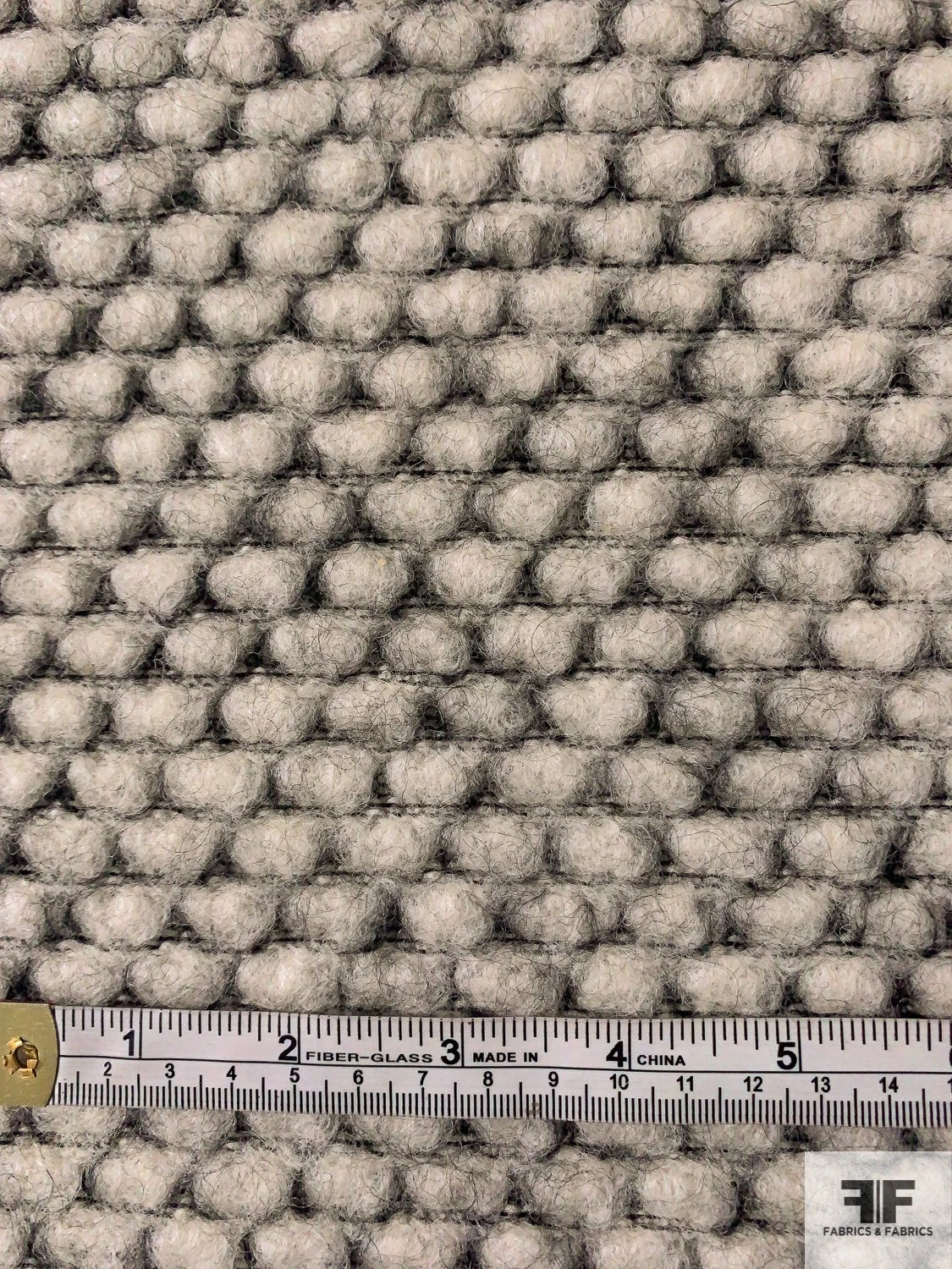 Italian Fleecey Dot Textured Wool Blend Heavy Jacket Weight - Ivory / Black 8 Italian Fleecey Dot Textured Wool Blend Heavy Jacket Weight - Ivory / Black - Image 6