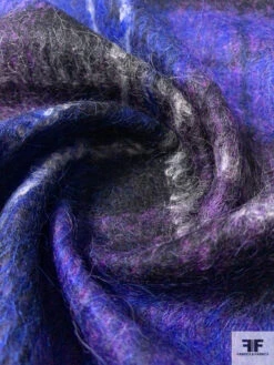 Italian Bold Plaid Wool-Mohair Lightweight Coating - Royal / Purple / Black / Off-White 13 Italian Bold Plaid Wool-Mohair Lightweight Coating - Royal / Purple / Black / Off-White -Fabrics And Fabrics Store 11850 3