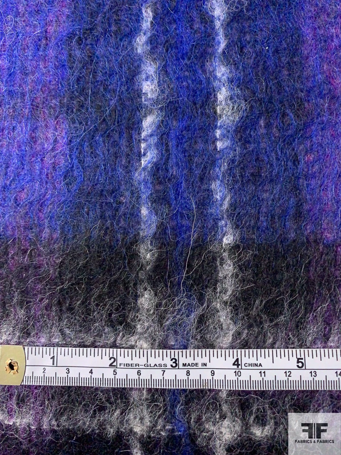 Italian Bold Plaid Wool-Mohair Lightweight Coating - Royal / Purple / Black / Off-White 8 Italian Bold Plaid Wool-Mohair Lightweight Coating - Royal / Purple / Black / Off-White - Image 6