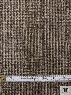 Italian Glen Plaid Wool-Mohair Suiting - Grey / Dark Sand / Earth -Fabrics And Fabrics Store 11851 5