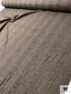 Italian Glen Plaid Wool-Mohair Suiting - Grey / Dark Sand / Earth -Fabrics And Fabrics Store 11851 8