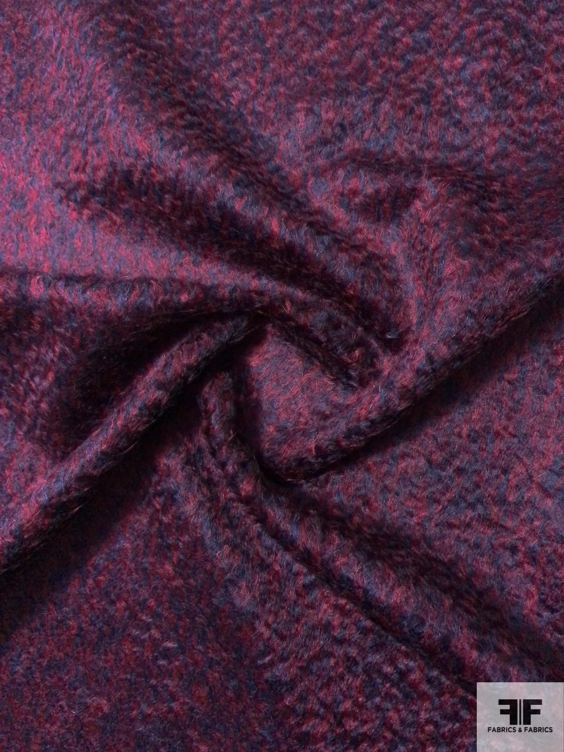 Italian Reversible Wool-Mohair Lightweight Coating - Wine / Dark Navy 4 Italian Reversible Wool-Mohair Lightweight Coating - Wine / Dark Navy - Image 2