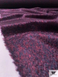 Italian Reversible Wool-Mohair Lightweight Coating - Wine / Dark Navy