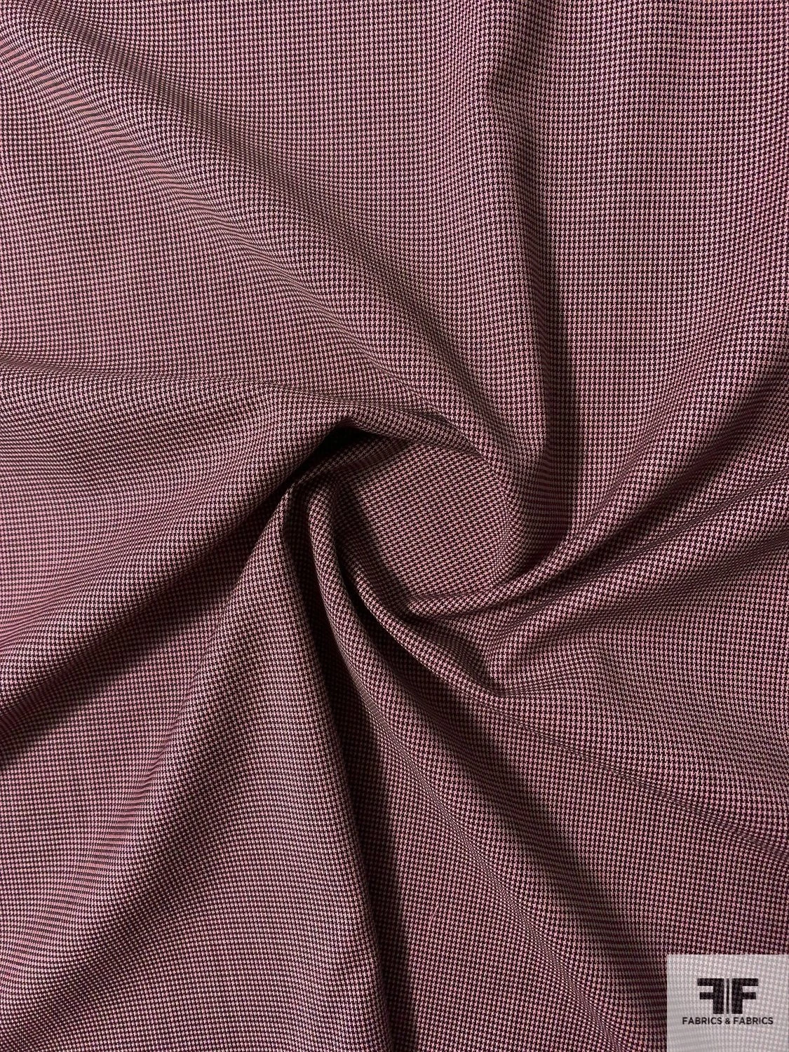 Italian Micro Houndstooth Stretch Fine Suiting - Pink / Dark Brown 6 Italian Micro Houndstooth Stretch Fine Suiting - Pink / Dark Brown - Image 4
