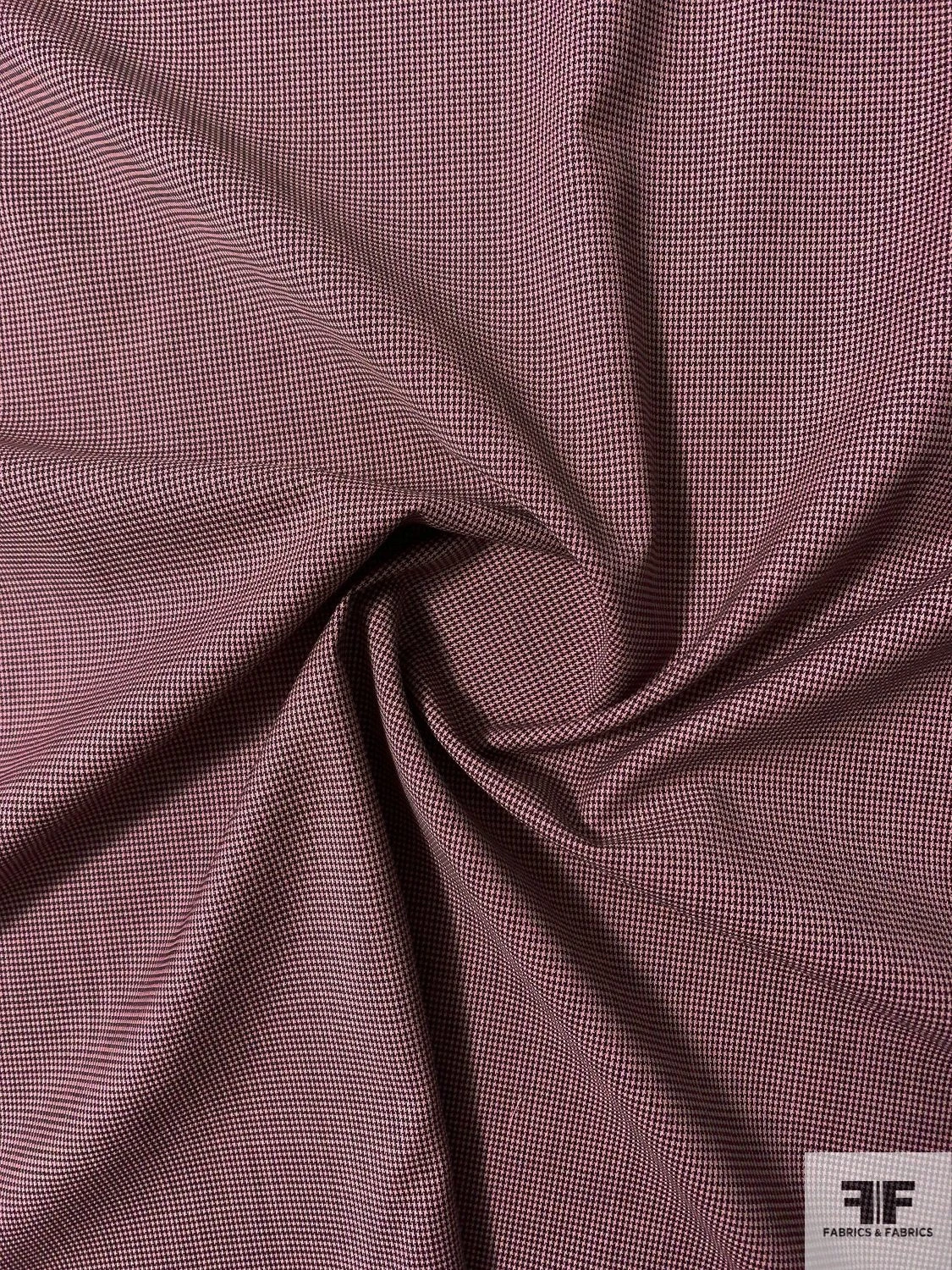 Italian Micro Houndstooth Stretch Fine Suiting - Pink / Dark Brown 5 Italian Micro Houndstooth Stretch Fine Suiting - Pink / Dark Brown - Image 3