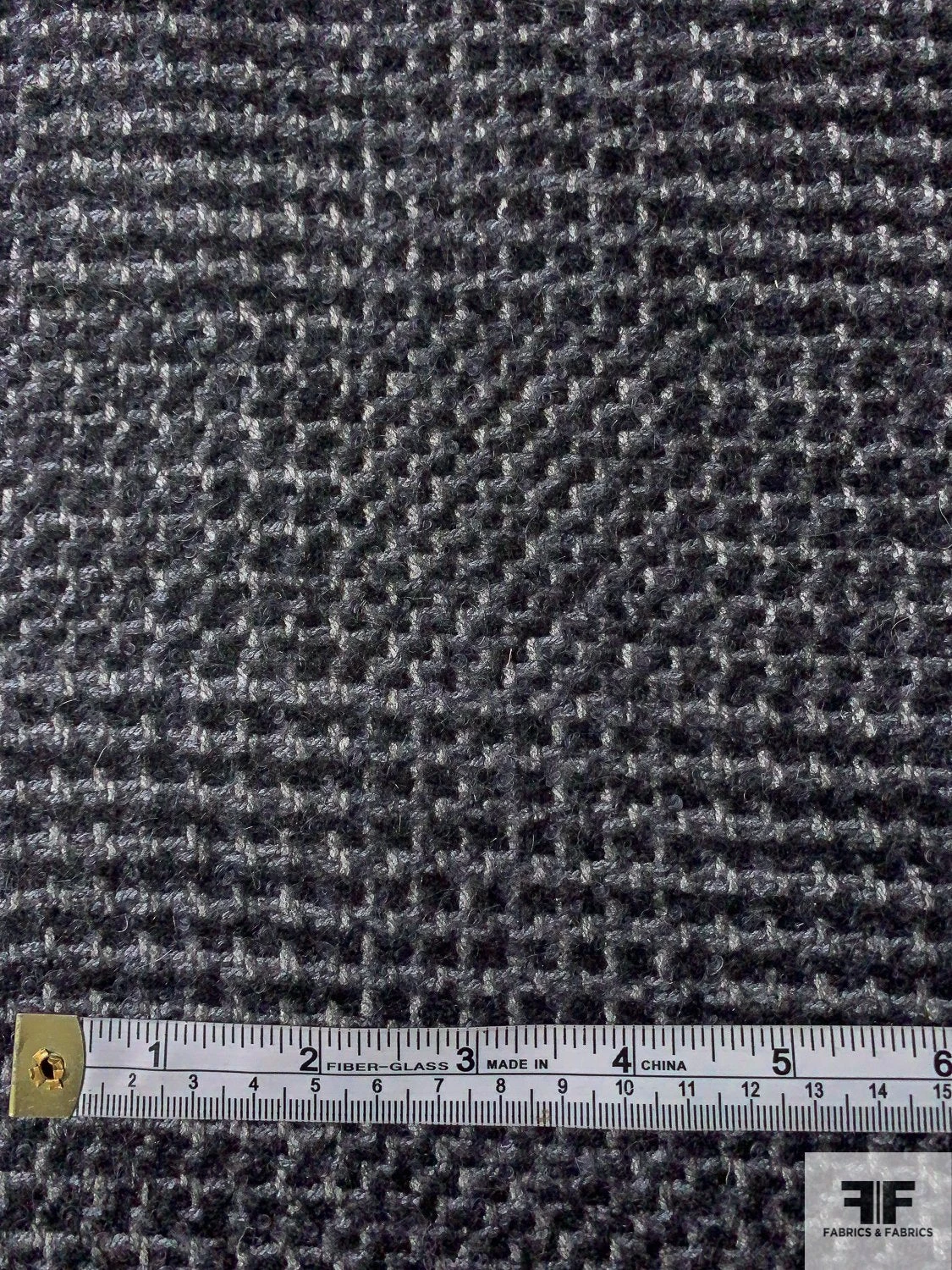 Italian Glen Plaid Effect Fine Wool Jacket Weight Suiting - Black / Steel Grey / Light Grey 8 Italian Glen Plaid Effect Fine Wool Jacket Weight Suiting - Black / Steel Grey / Light Grey - Image 6