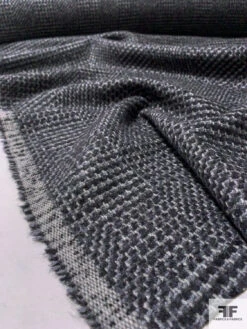 Italian Glen Plaid Effect Fine Wool Jacket Weight Suiting - Black / Steel Grey / Light Grey 17 Italian Glen Plaid Effect Fine Wool Jacket Weight Suiting - Black / Steel Grey / Light Grey -Fabrics And Fabrics Store 11881 7 1762067f 345f 4870 a994 94157d211db7