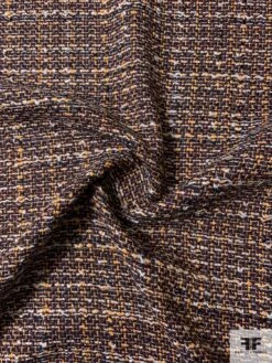 Italian Virgin Wool Blend Ladies Tweed Suiting - Brown / Navy / Summer Orange / White 13 Italian Virgin Wool Blend Ladies Tweed Suiting - Brown / Navy / Summer Orange / White -Fabrics And Fabrics Store 11891 1