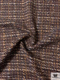 Italian Virgin Wool Blend Ladies Tweed Suiting - Brown / Navy / Summer Orange / White 12 Italian Virgin Wool Blend Ladies Tweed Suiting - Brown / Navy / Summer Orange / White -Fabrics And Fabrics Store 11891 2