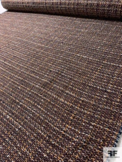 Italian Virgin Wool Blend Ladies Tweed Suiting - Brown / Navy / Summer Orange / White 17 Italian Virgin Wool Blend Ladies Tweed Suiting - Brown / Navy / Summer Orange / White -Fabrics And Fabrics Store 11891 8