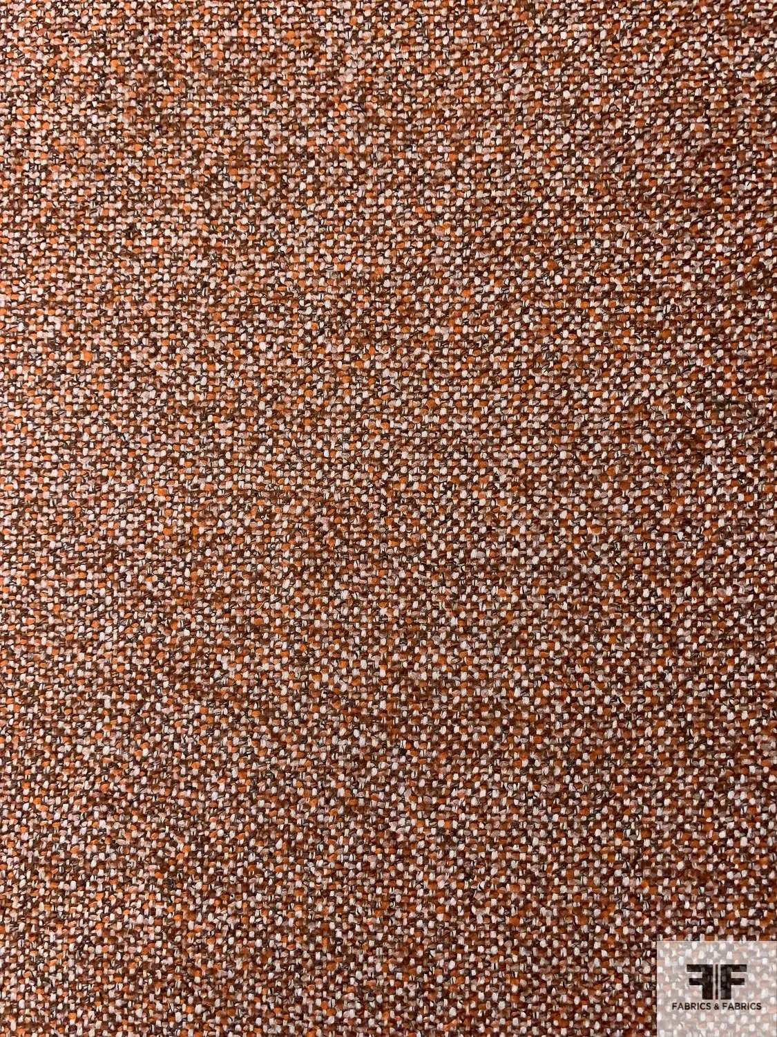 Italian Basic Virgin Wool Blend Ladies Tweed Suiting - Orange / Brown / Light Grey 7 Italian Basic Virgin Wool Blend Ladies Tweed Suiting - Orange / Brown / Light Grey - Image 5