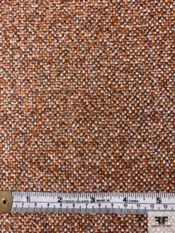 Italian Basic Virgin Wool Blend Ladies Tweed Suiting - Orange / Brown / Light Grey 15 Italian Basic Virgin Wool Blend Ladies Tweed Suiting - Orange / Brown / Light Grey -Fabrics And Fabrics Store 11895 5