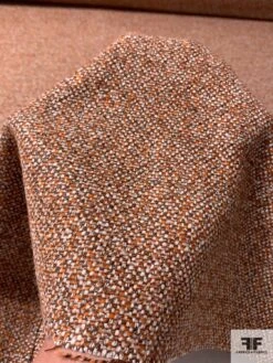 Italian Basic Virgin Wool Blend Ladies Tweed Suiting - Orange / Brown / Light Grey 16 Italian Basic Virgin Wool Blend Ladies Tweed Suiting - Orange / Brown / Light Grey -Fabrics And Fabrics Store 11895 6