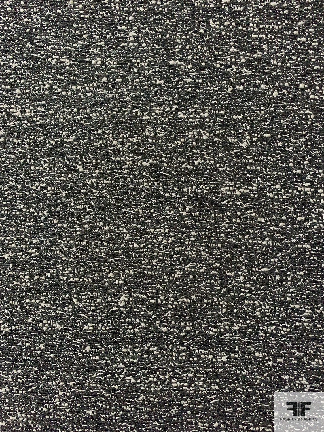 Italian Fancy Ladies Tweed Suiting With Lurex Fibers - Steel Grey / Black / Off-White 7 Italian Fancy Ladies Tweed Suiting With Lurex Fibers - Steel Grey / Black / Off-White - Image 5