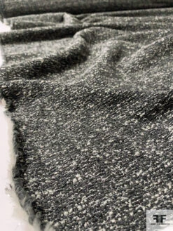 Italian Fancy Ladies Tweed Suiting With Lurex Fibers - Steel Grey / Black / Off-White 16 Italian Fancy Ladies Tweed Suiting With Lurex Fibers - Steel Grey / Black / Off-White -Fabrics And Fabrics Store 11896 7