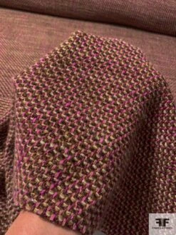 Italian Basketweave Jacket Weight Wool Tweed - Brown / Beige / Orchid / Purple Berry 15 Italian Basketweave Jacket Weight Wool Tweed - Brown / Beige / Orchid / Purple Berry -Fabrics And Fabrics Store 11901 6