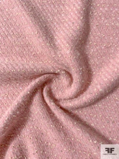 Italian Basketweave Jacket Weight Wool Coating With Lurex Threadwork - Ballet Pink / Cream / Silver / Gold 12 Italian Basketweave Jacket Weight Wool Coating With Lurex Threadwork - Ballet Pink / Cream / Silver / Gold -Fabrics And Fabrics Store 11920 2