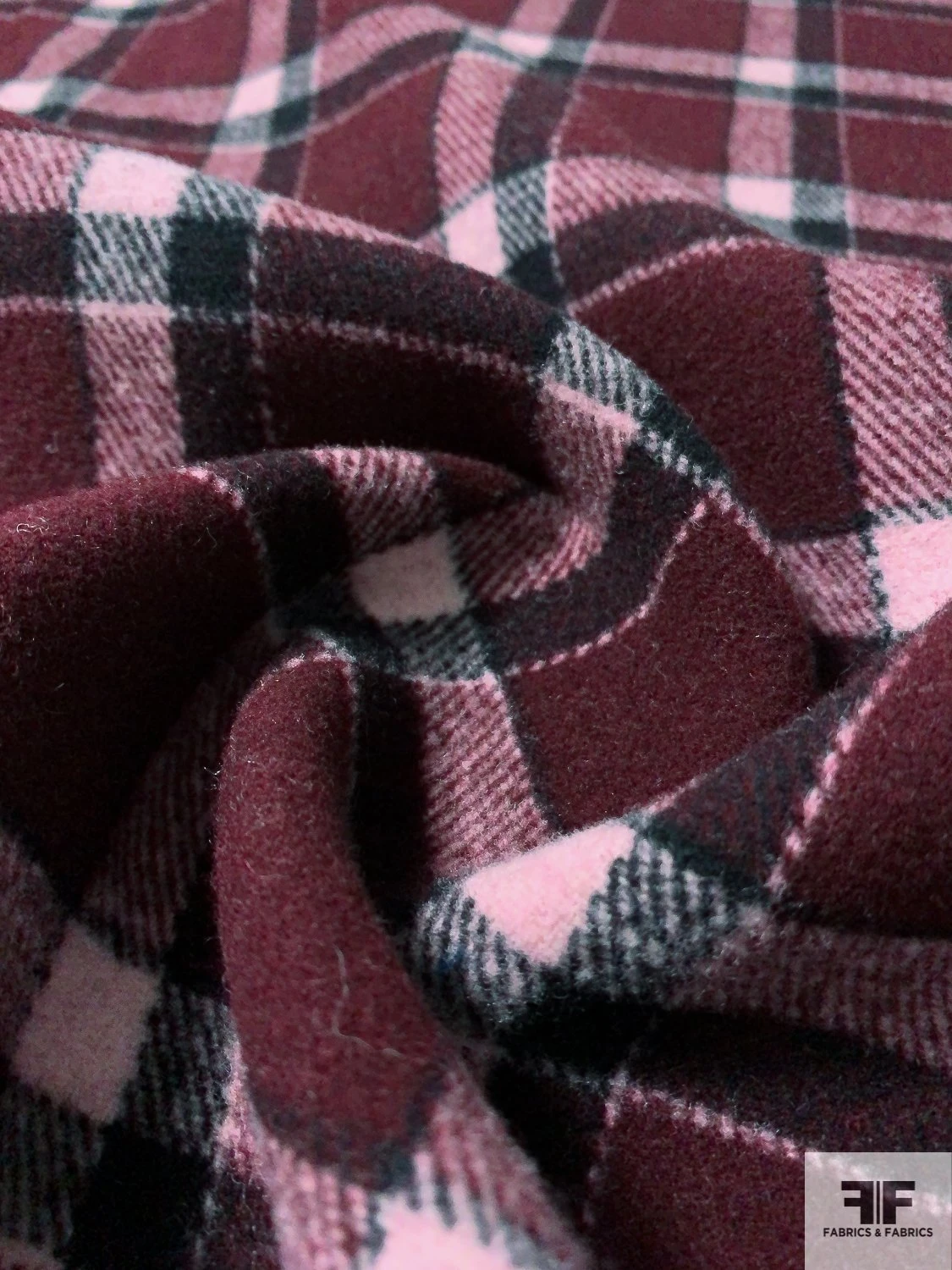 Italian Double-Faced Plaid And Solid Wool Coating - Boysenberry / Black / Light Pink 6 Italian Double-Faced Plaid And Solid Wool Coating - Boysenberry / Black / Light Pink - Image 4