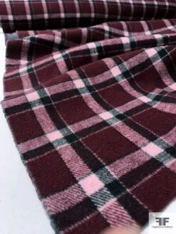 Italian Double-Faced Plaid And Solid Wool Coating - Boysenberry / Black / Light Pink 17 Italian Double-Faced Plaid And Solid Wool Coating - Boysenberry / Black / Light Pink -Fabrics And Fabrics Store 11925 7