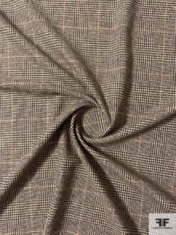 Italian Classic Glen Plaid Wool Blend Suiting - Brown / Beige / Burnt Orange -Fabrics And Fabrics Store 11926 2