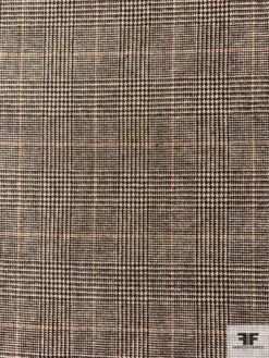 Italian Classic Glen Plaid Wool Blend Suiting - Brown / Beige / Burnt Orange -Fabrics And Fabrics Store 11926 4