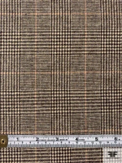 Italian Classic Glen Plaid Wool Blend Suiting - Brown / Beige / Burnt Orange -Fabrics And Fabrics Store 11926 5