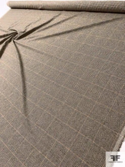 Italian Classic Glen Plaid Wool Blend Suiting - Brown / Beige / Burnt Orange -Fabrics And Fabrics Store 11926 8