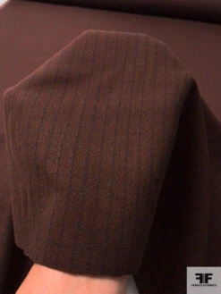 Italian Mini Windowpane Wool Crepe Suiting - Cherry Chesnut Brown / Navy 15 Italian Mini Windowpane Wool Crepe Suiting - Cherry Chesnut Brown / Navy -Fabrics And Fabrics Store 11934 6