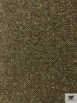Italian Fuzzy Jacket Weight Wool Blend Tweed - Pear Green / Brown 14 Italian Fuzzy Jacket Weight Wool Blend Tweed - Pear Green / Brown -Fabrics And Fabrics Store 11948 4