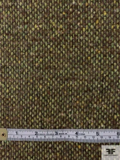 Italian Fuzzy Jacket Weight Wool Blend Tweed - Pear Green / Brown 15 Italian Fuzzy Jacket Weight Wool Blend Tweed - Pear Green / Brown -Fabrics And Fabrics Store 11948 5