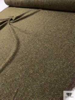 Italian Fuzzy Jacket Weight Wool Blend Tweed - Pear Green / Brown 17 Italian Fuzzy Jacket Weight Wool Blend Tweed - Pear Green / Brown -Fabrics And Fabrics Store 11948 8